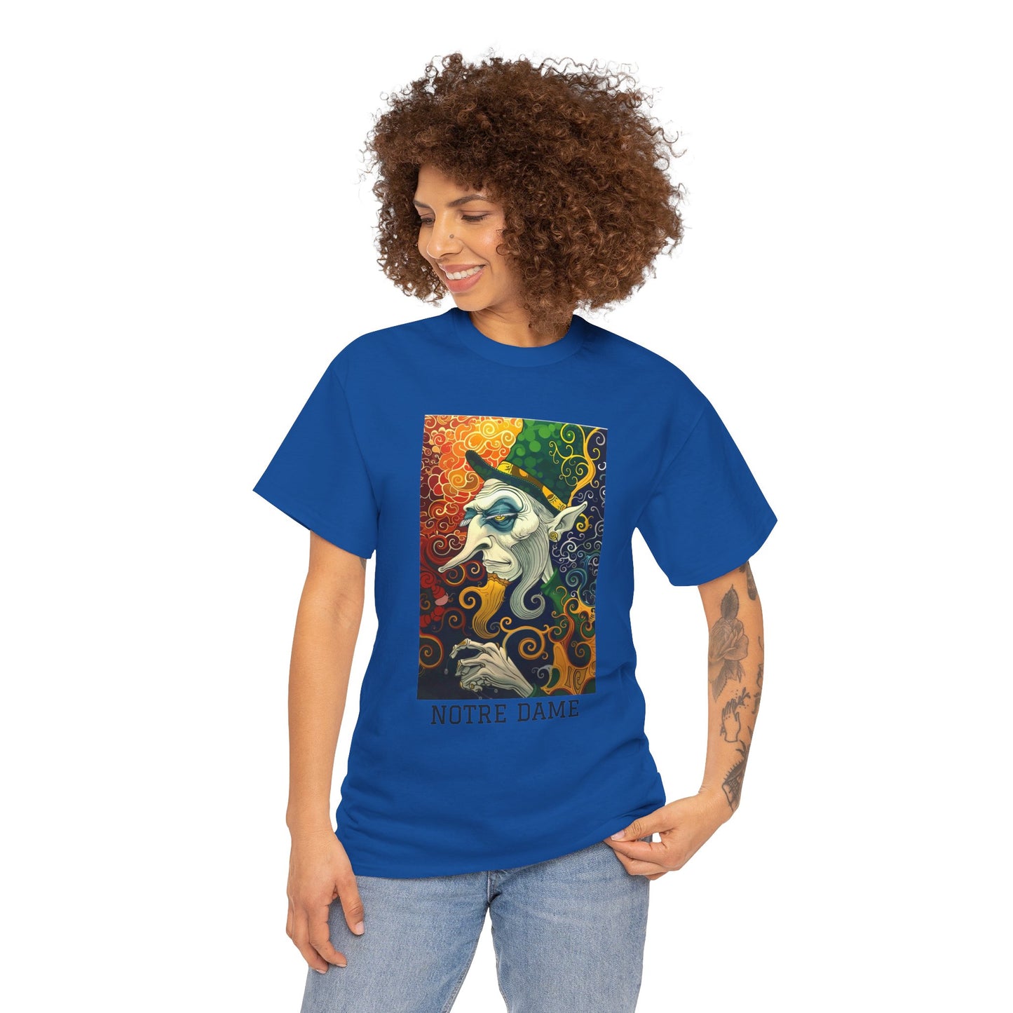 Notre Dame 01F - Unisex Heavy Cotton Tee - Image on the Front