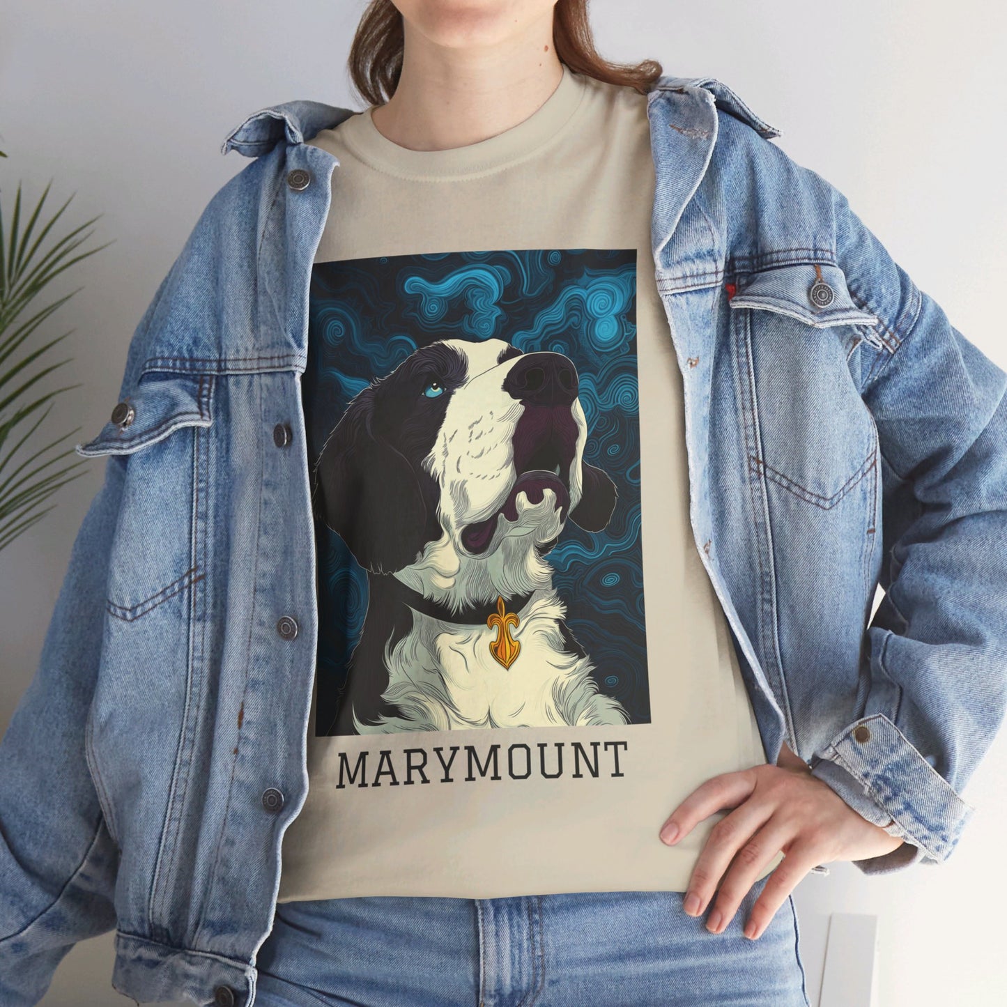 Marymount 01F - Unisex Heavy Cotton Tee - Image on the Front