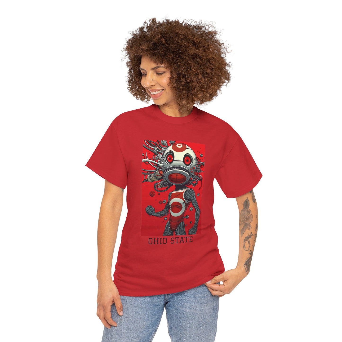 Ohio State 01F - Unisex Heavy Cotton Tee - Image on the Front