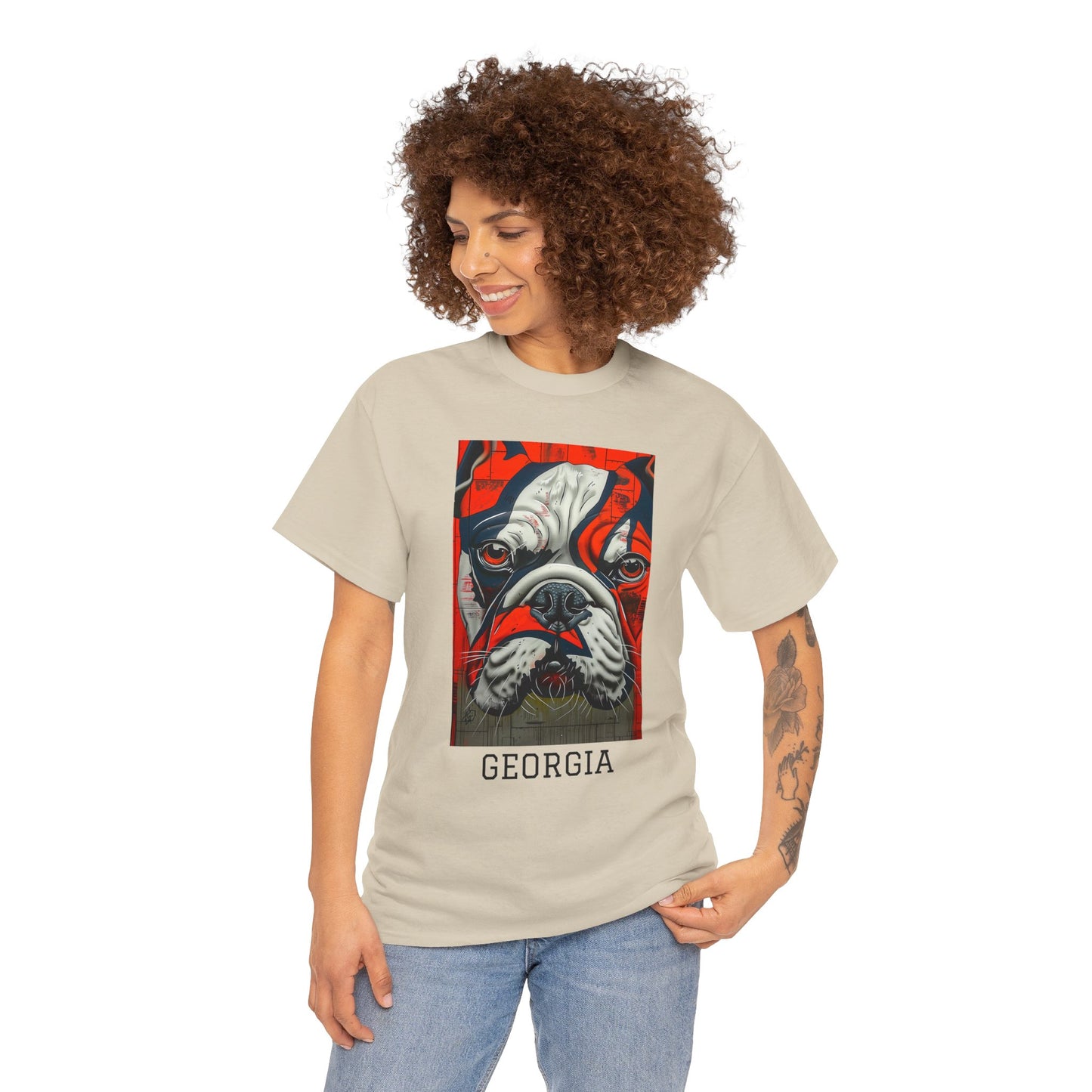 Georgia 01F - Unisex Heavy Cotton Tee - Image on the Front