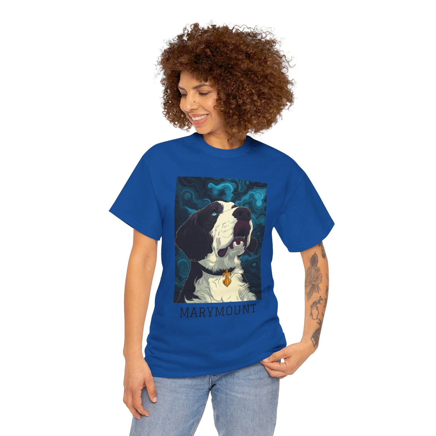 Marymount 01F - Unisex Heavy Cotton Tee - Image on the Front