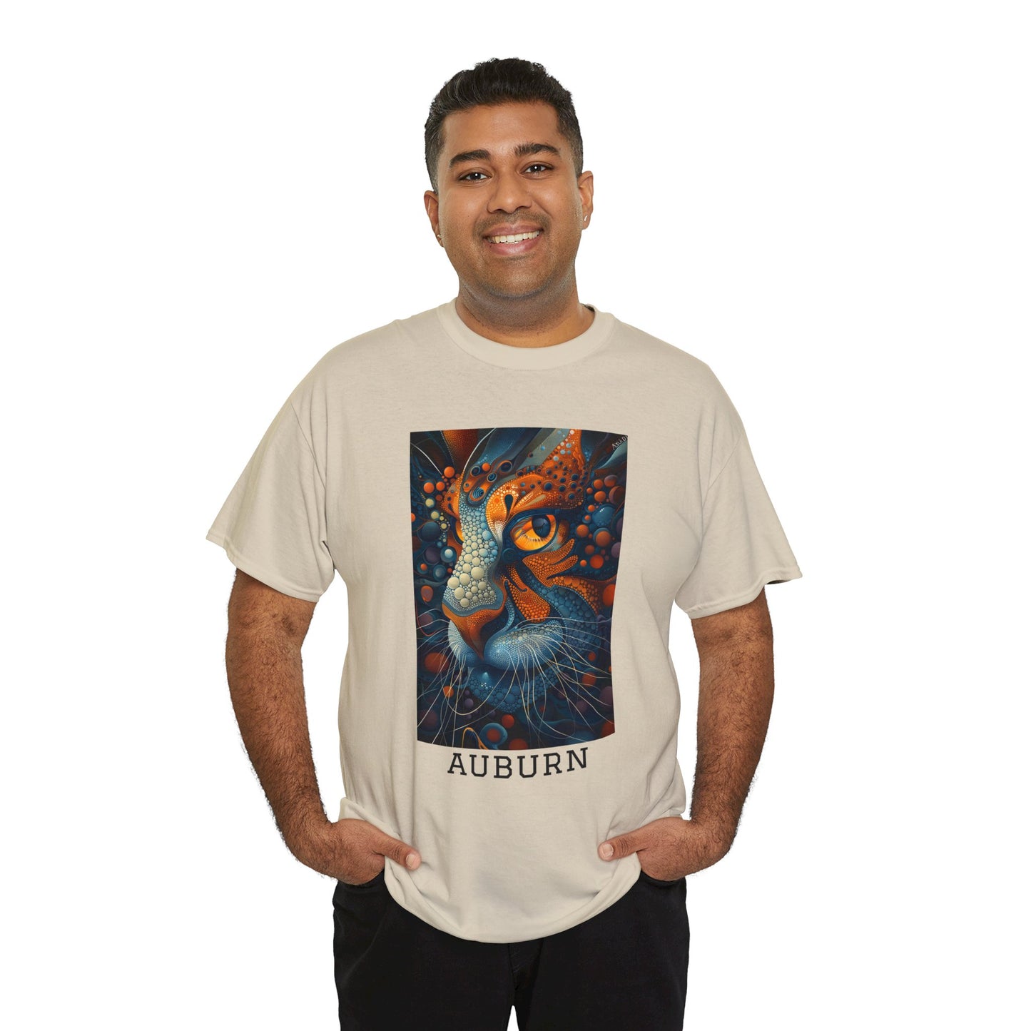 Auburn 01F - Unisex Heavy Cotton Tee - Image on the Front