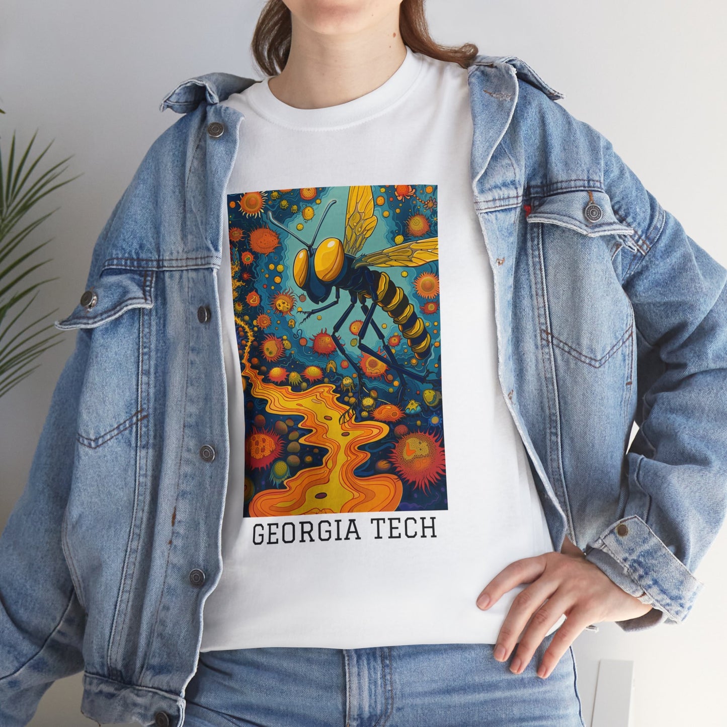Georgia Tech 03F - Unisex Heavy Cotton Tee - Image on the Front