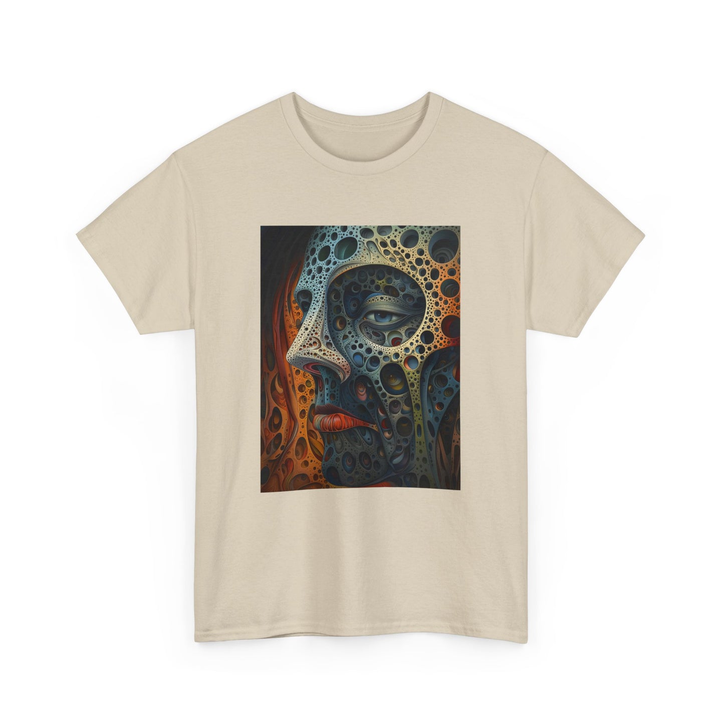 Face 01F - Unisex Heavy Cotton Tee - Image on the Front