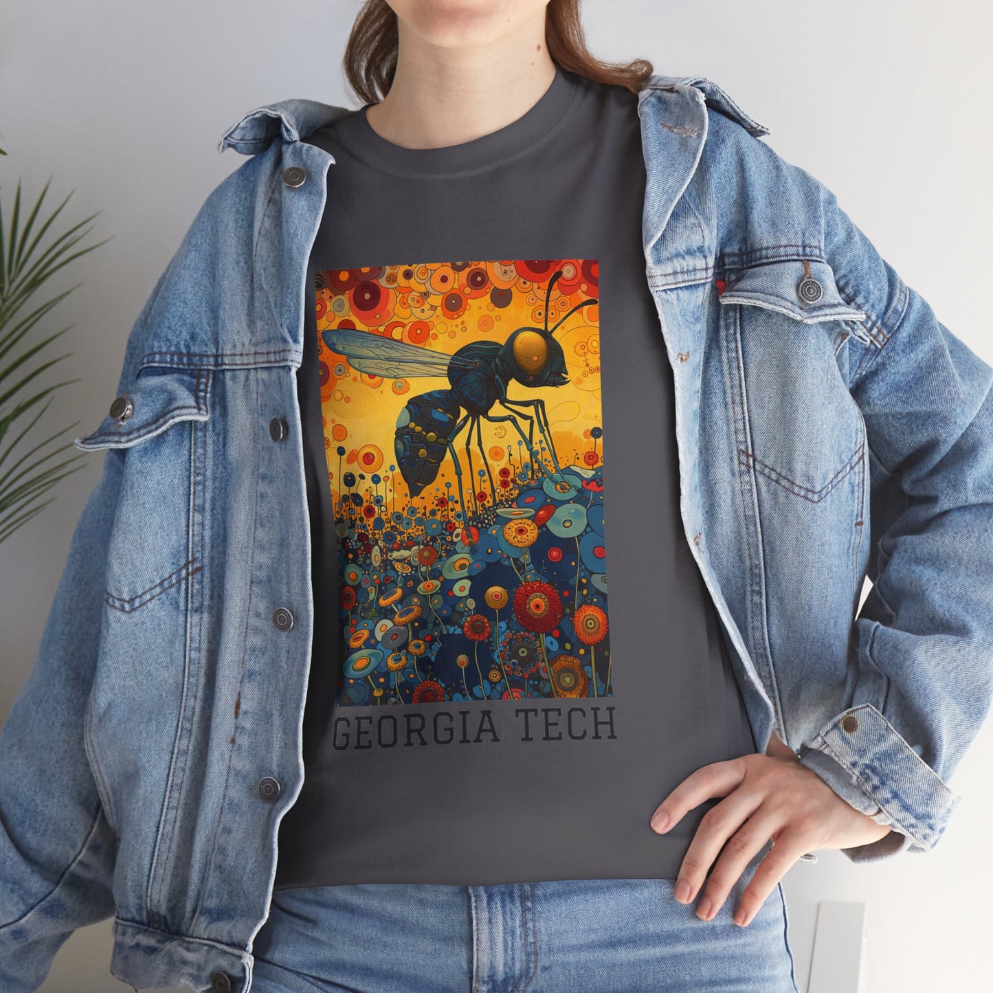 Georgia Tech 02F - Unisex Heavy Cotton Tee - Image on the Front