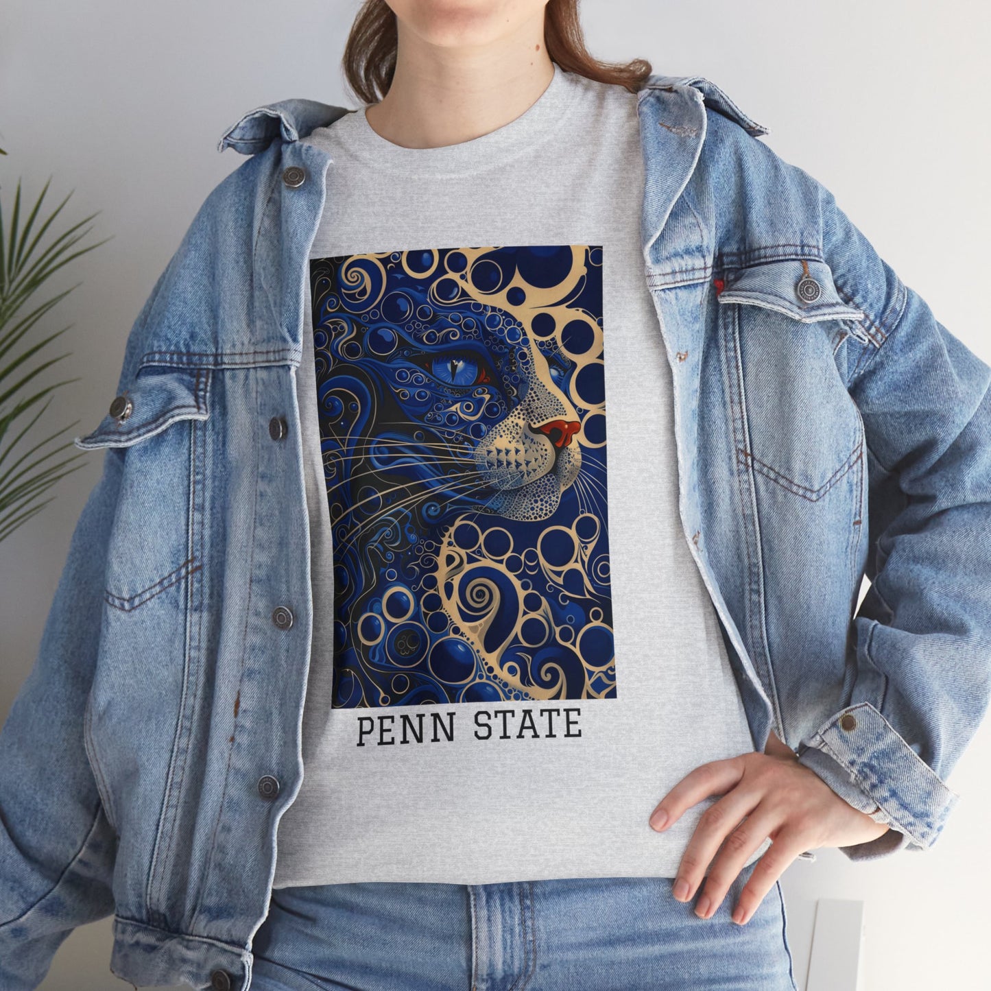 Penn State 01F - Unisex Heavy Cotton Tee - Image on the Front