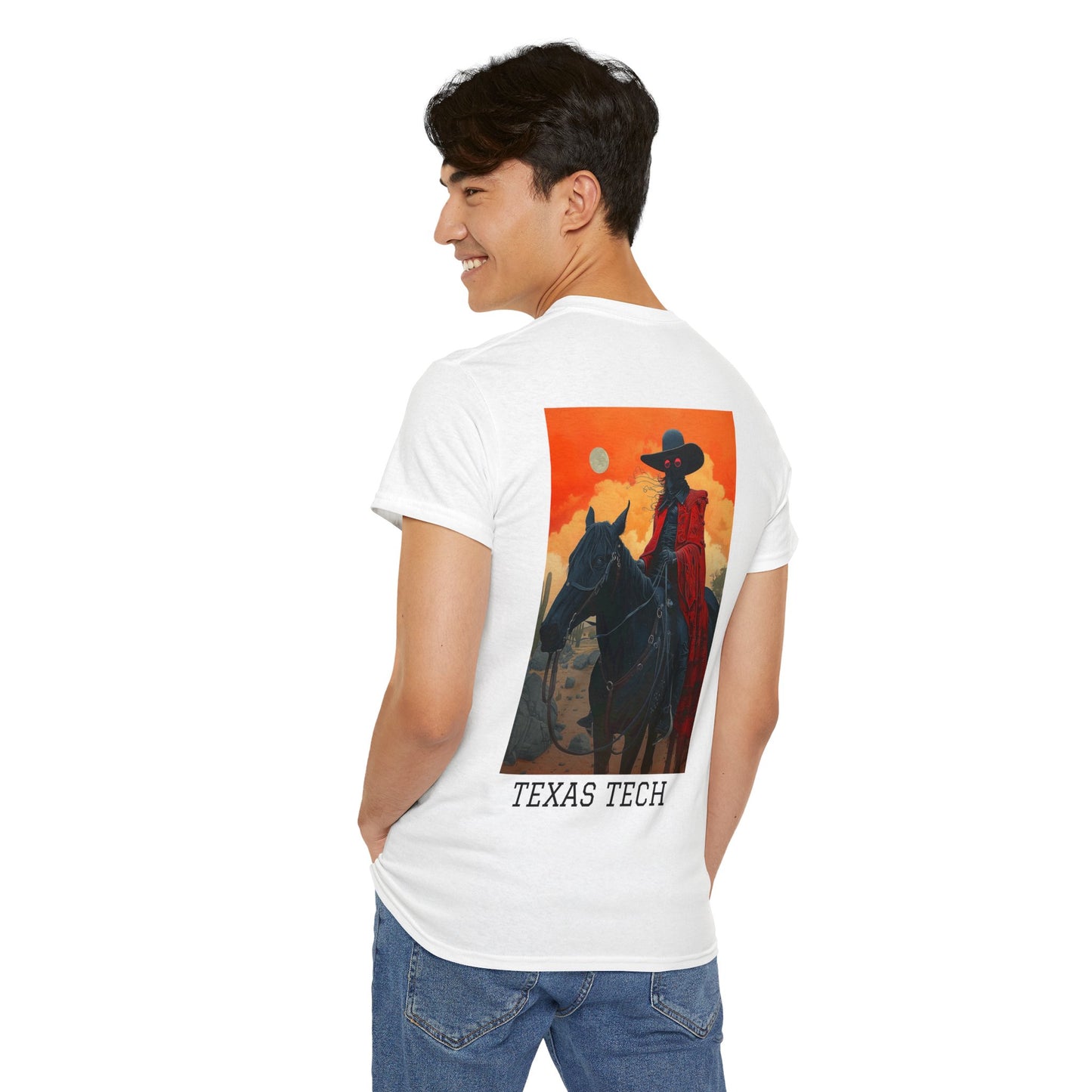 Texas Tech 01B - Unisex Heavy Cotton Tee - Image on the Back