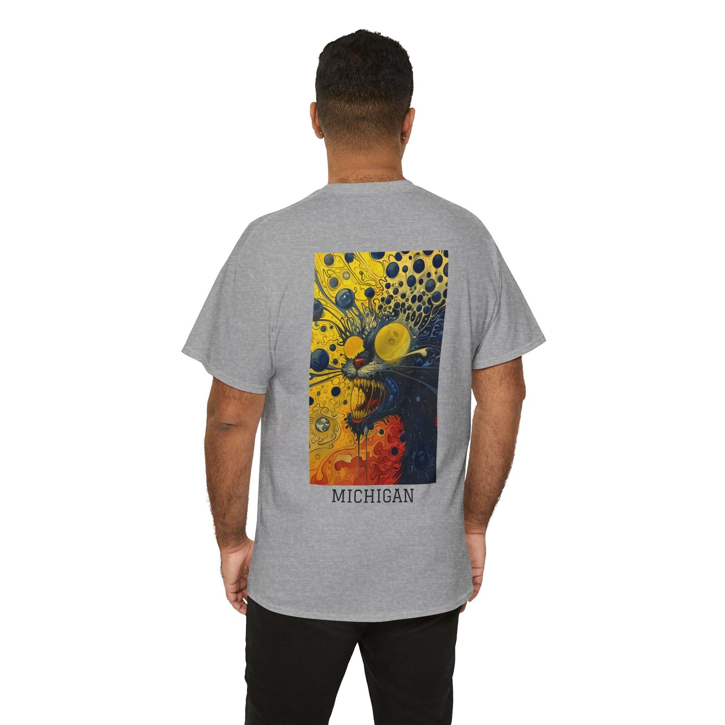 Michigan 02B - Unisex Heavy Cotton Tee - Image on the Back