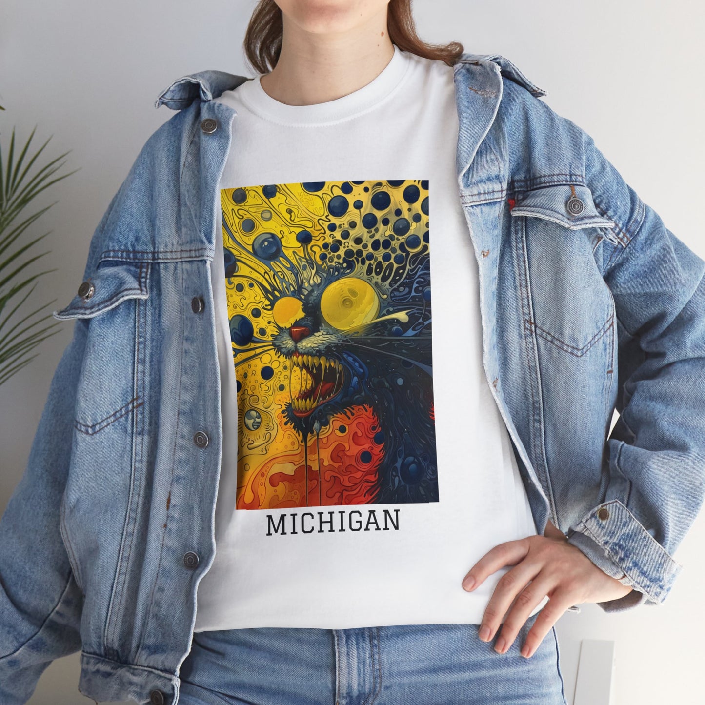 Michigan 02F - Unisex Heavy Cotton Tee - Image on the Front