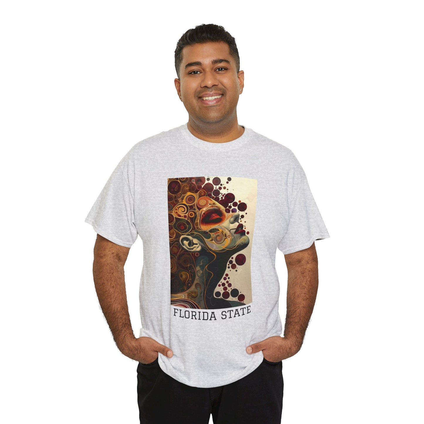 Florida State 01F - Unisex Heavy Cotton Tee - Image on the Front