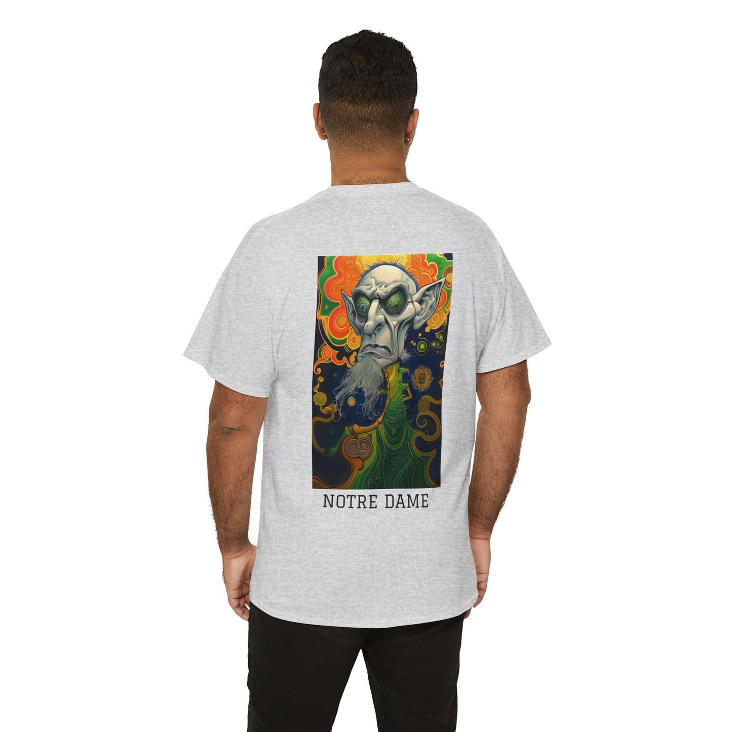 Notre Dame 03B - Unisex Heavy Cotton Tee - Image on the Back
