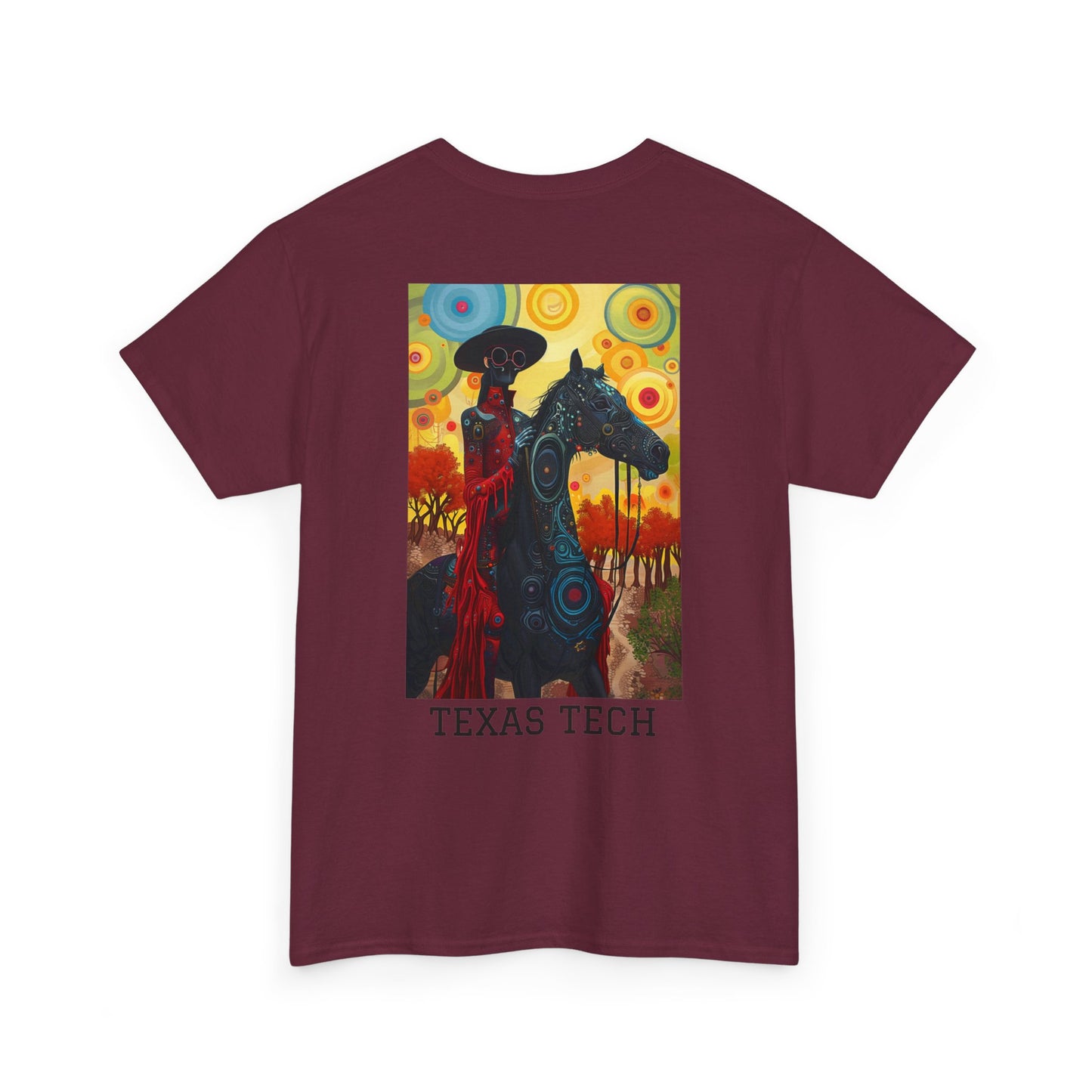 Texas Tech 02B - Unisex Heavy Cotton Tee - Image on the Back
