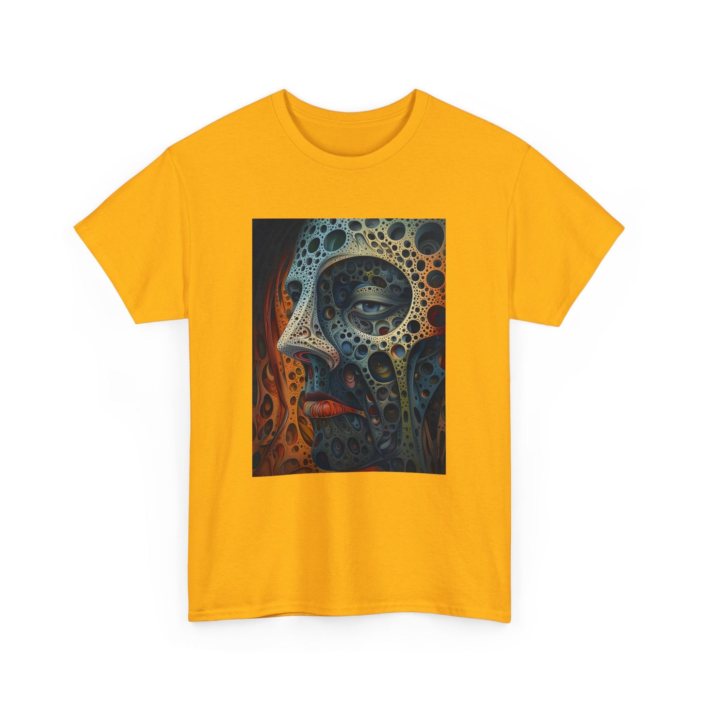 Face 01F - Unisex Heavy Cotton Tee - Image on the Front