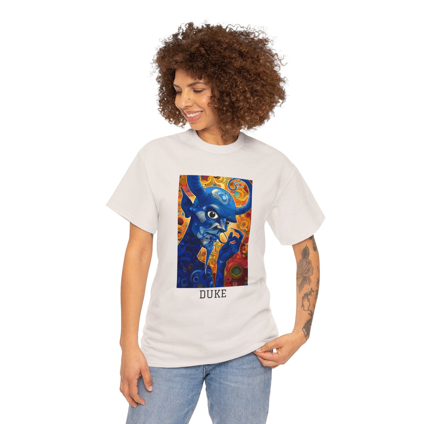 Duke 01F - Unisex Heavy Cotton Tee - Image on the Front