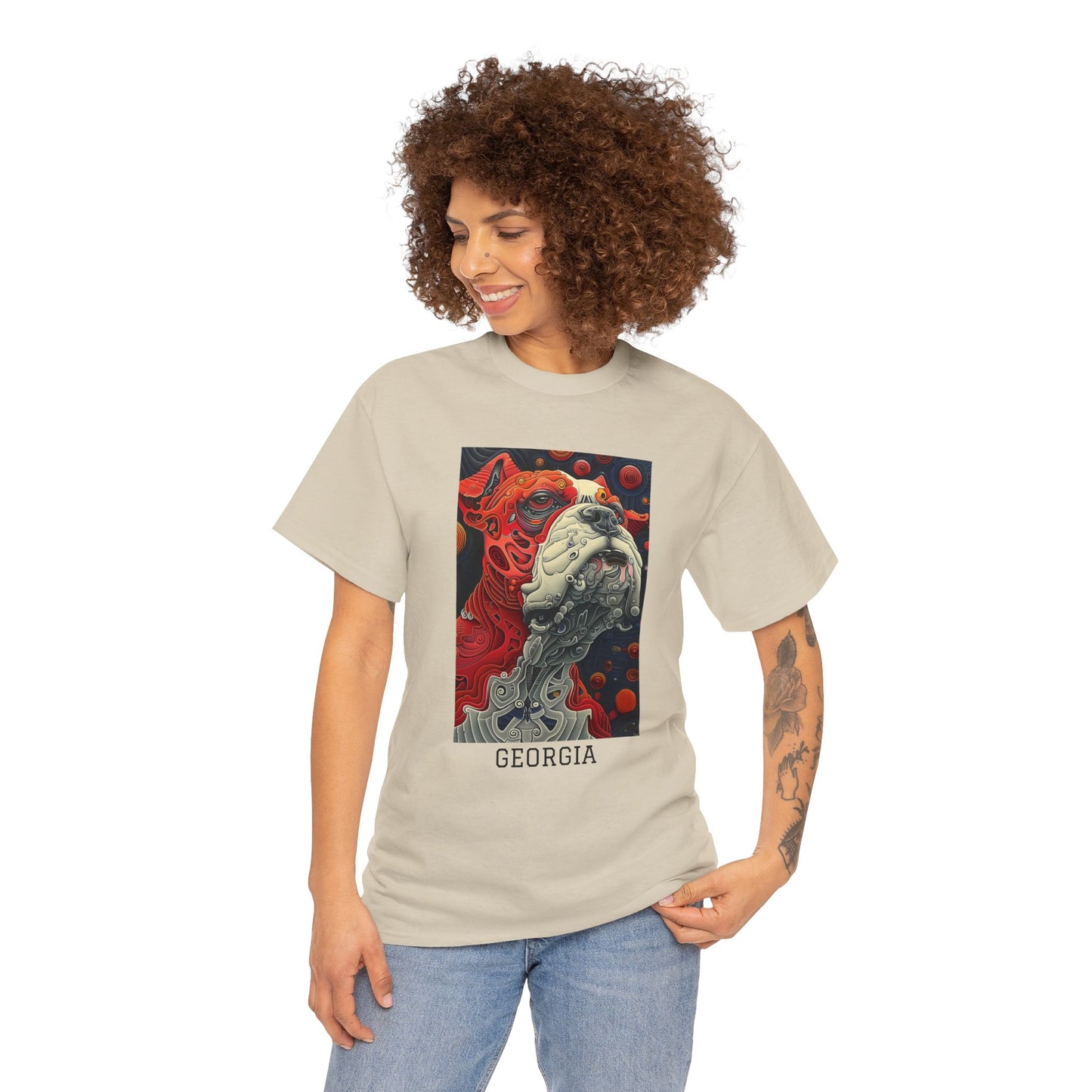 Georgia 02F - Unisex Heavy Cotton Tee - Image on the Front