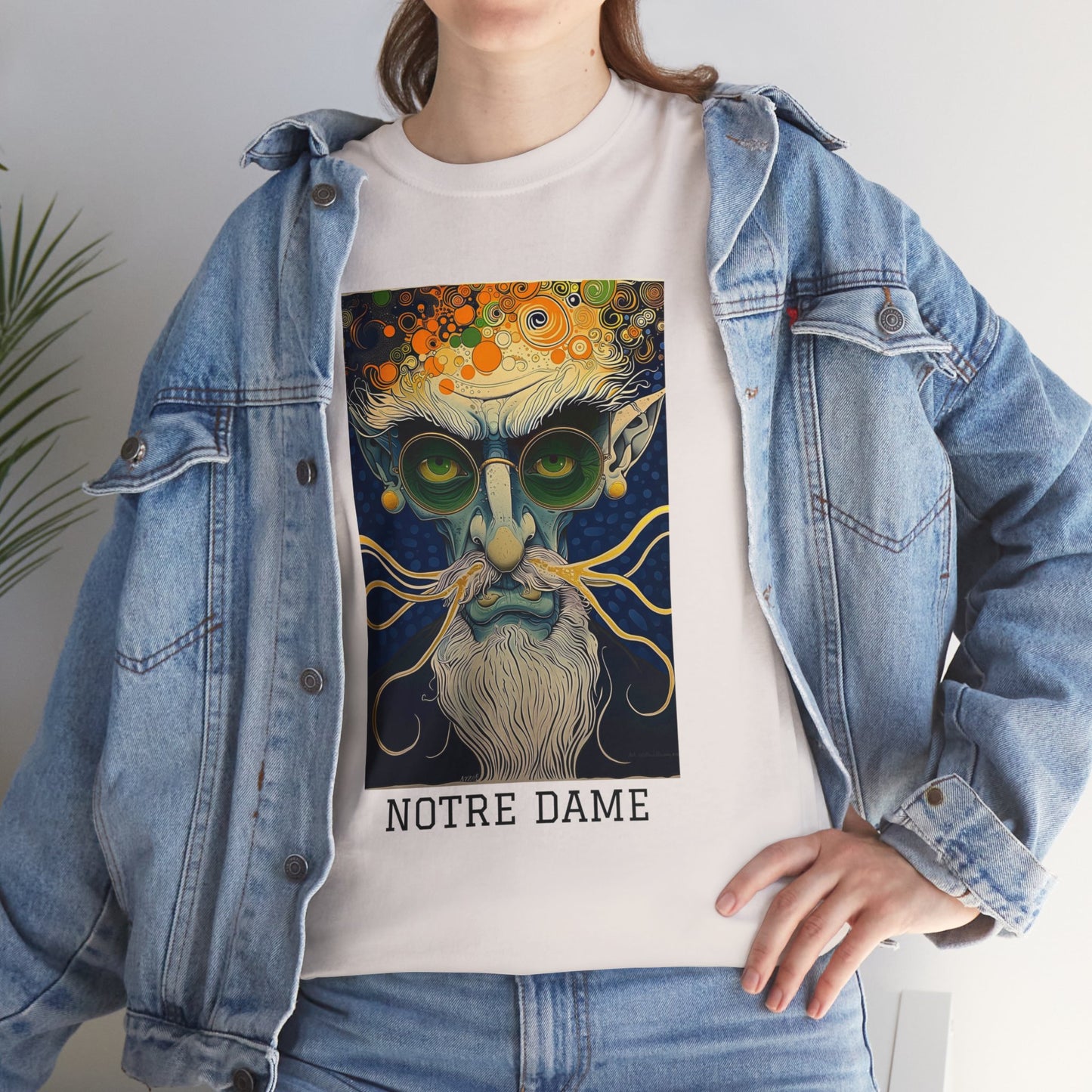 Notre Dame 02F - Unisex Heavy Cotton Tee - Image on the Front