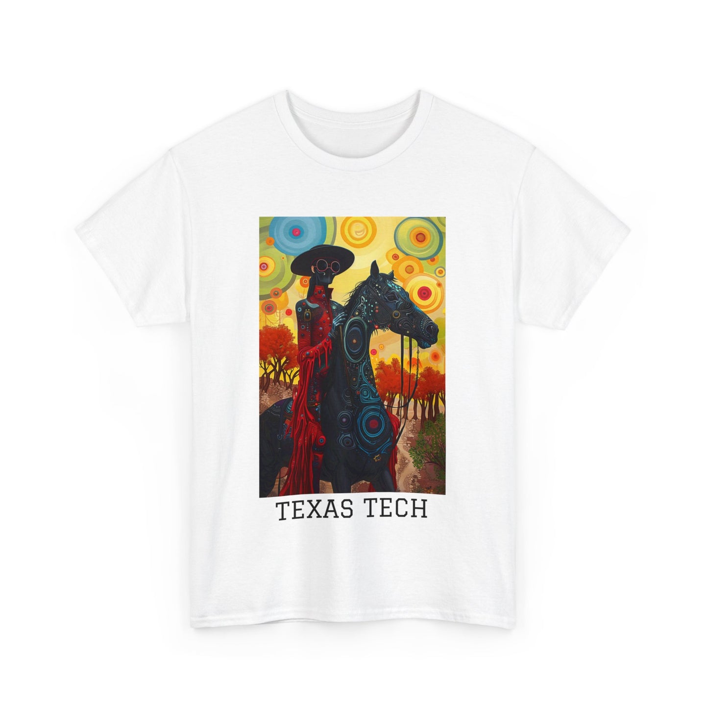 Texas Tech 02F - Unisex Heavy Cotton Tee - Image on the Front