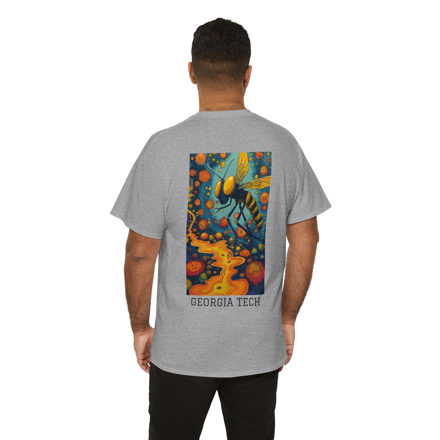 Georgia Tech 03B - Unisex Heavy Cotton Tee - Image on the Back