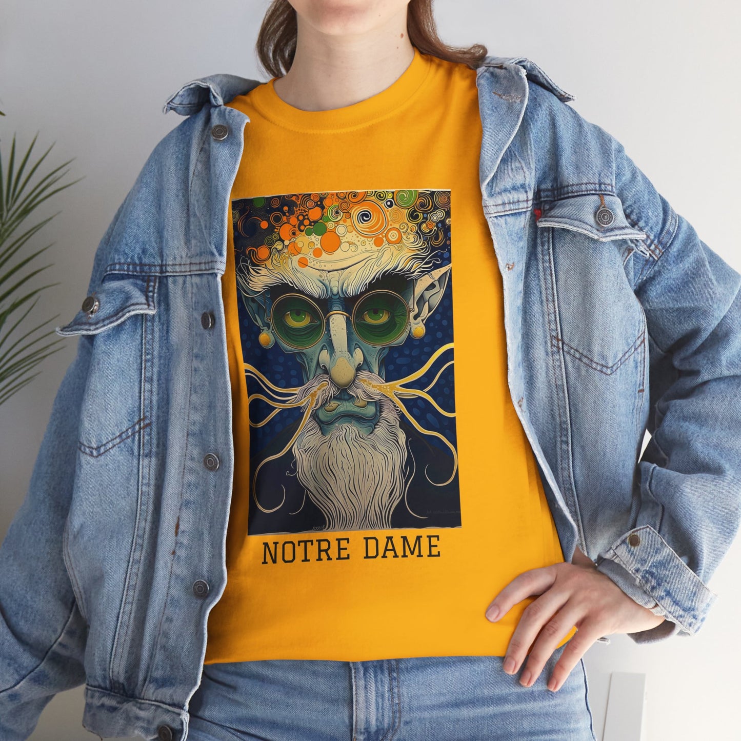 Notre Dame 02F - Unisex Heavy Cotton Tee - Image on the Front