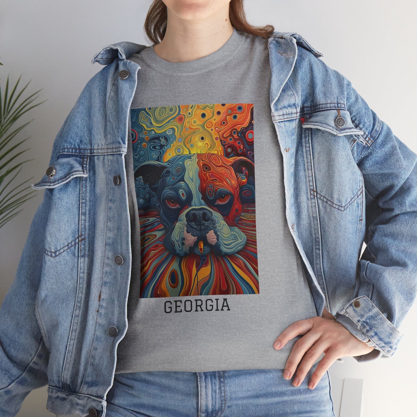Georgia 03F - Unisex Heavy Cotton Tee - Image on the Front