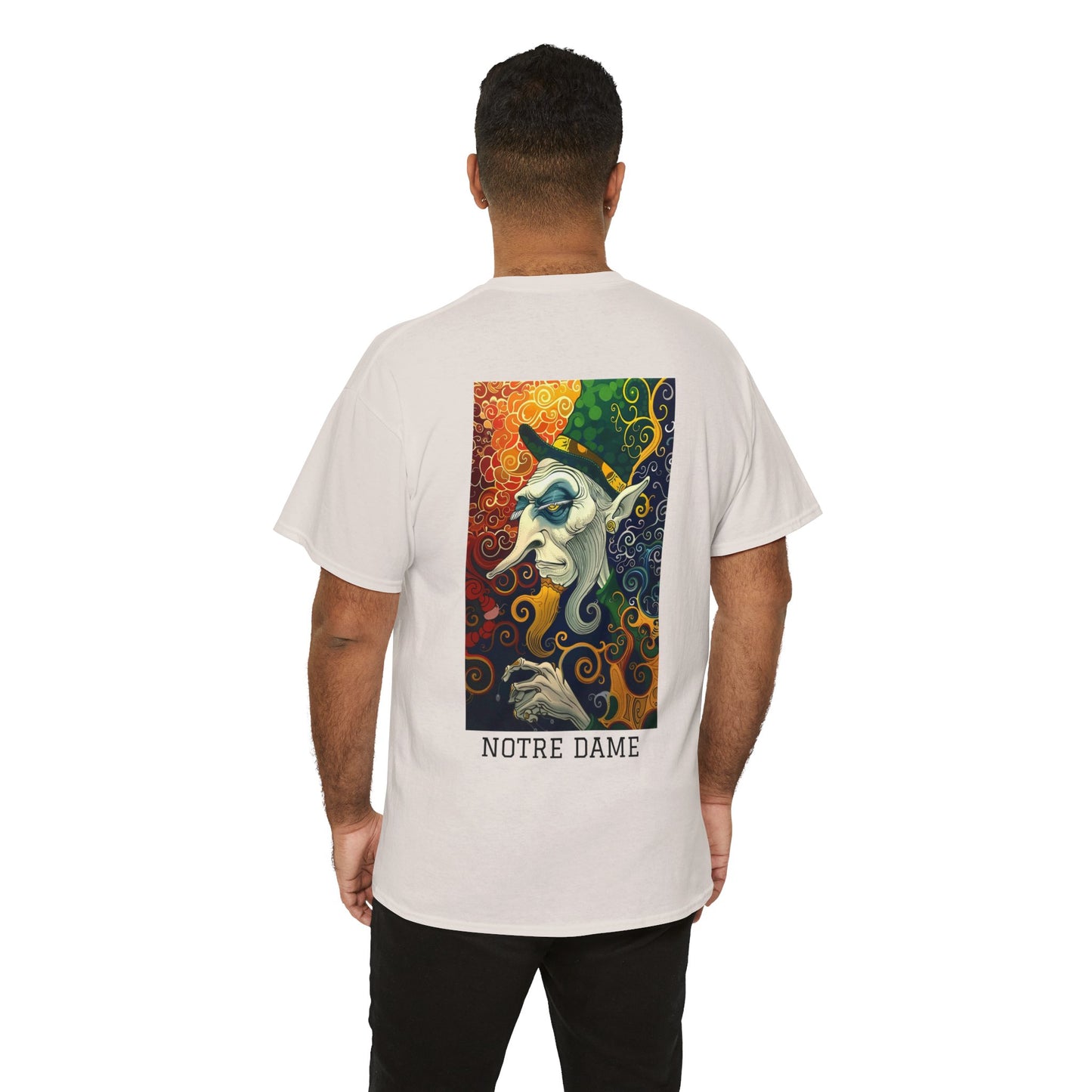 Notre Dame 01B - Unisex Heavy Cotton Tee - Image on the Back