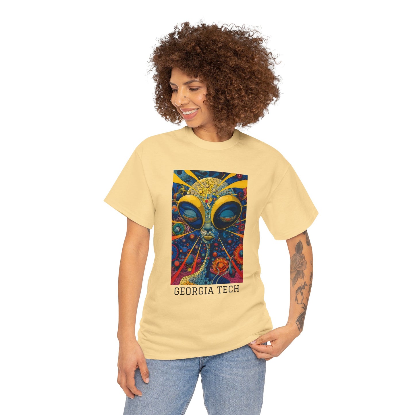 Georgia Tech 04F - Unisex Heavy Cotton Tee - Image on the Front