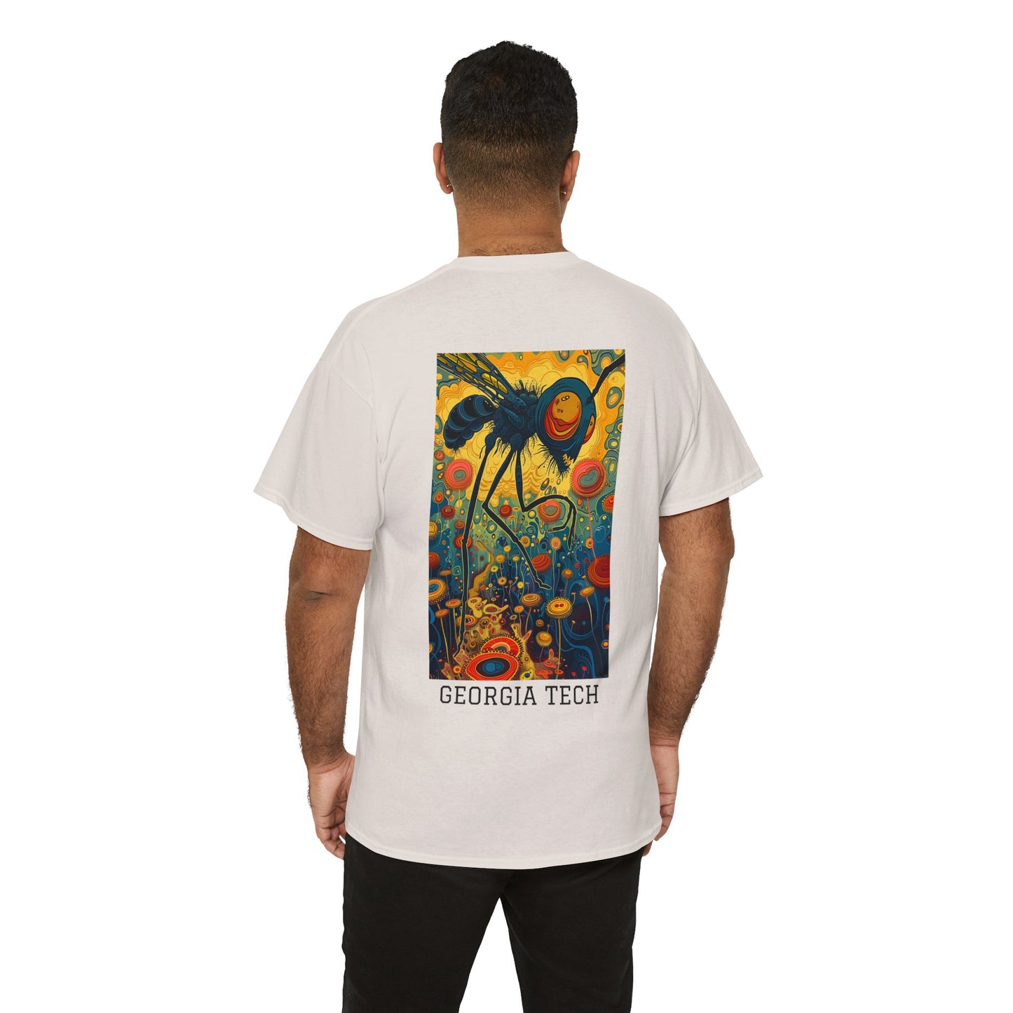 Georgia Tech 02B - Unisex Heavy Cotton Tee - Image on the Back