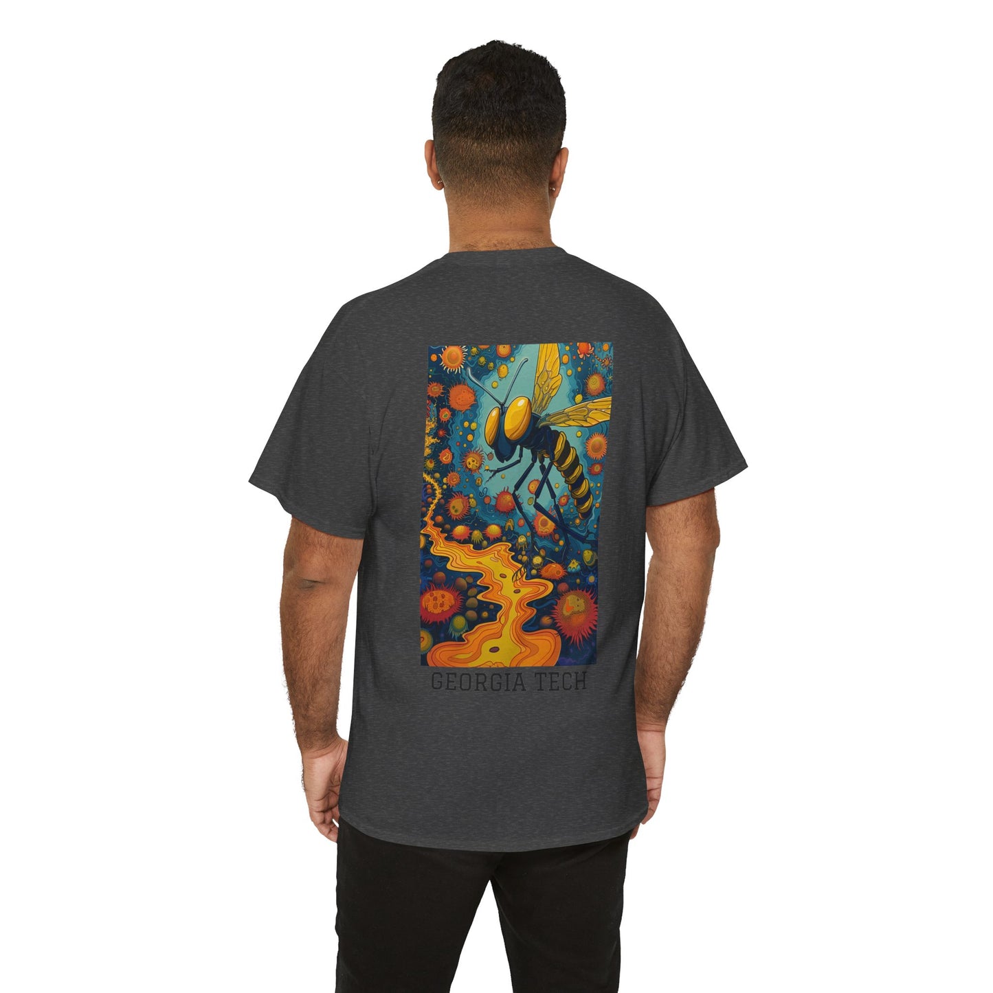 Georgia Tech 03B - Unisex Heavy Cotton Tee - Image on the Back