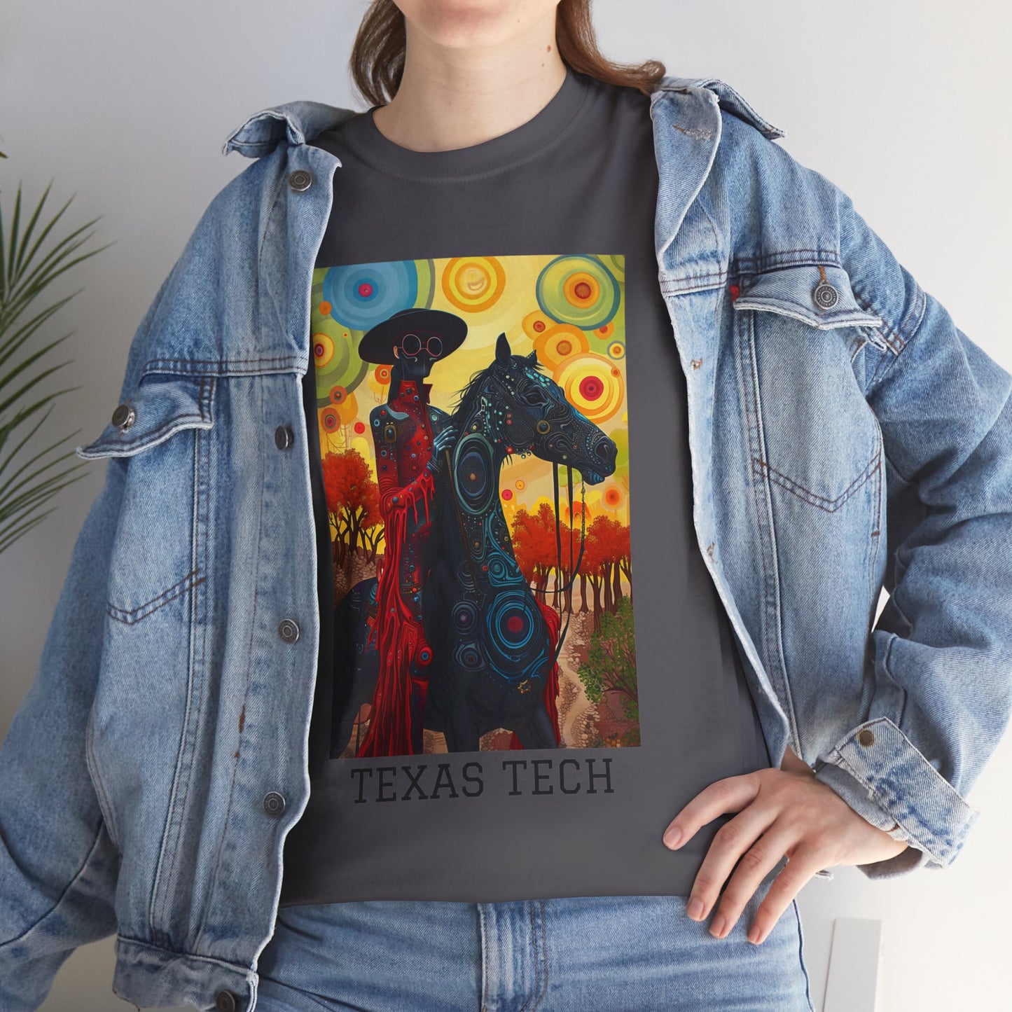 Texas Tech 02F - Unisex Heavy Cotton Tee - Image on the Front