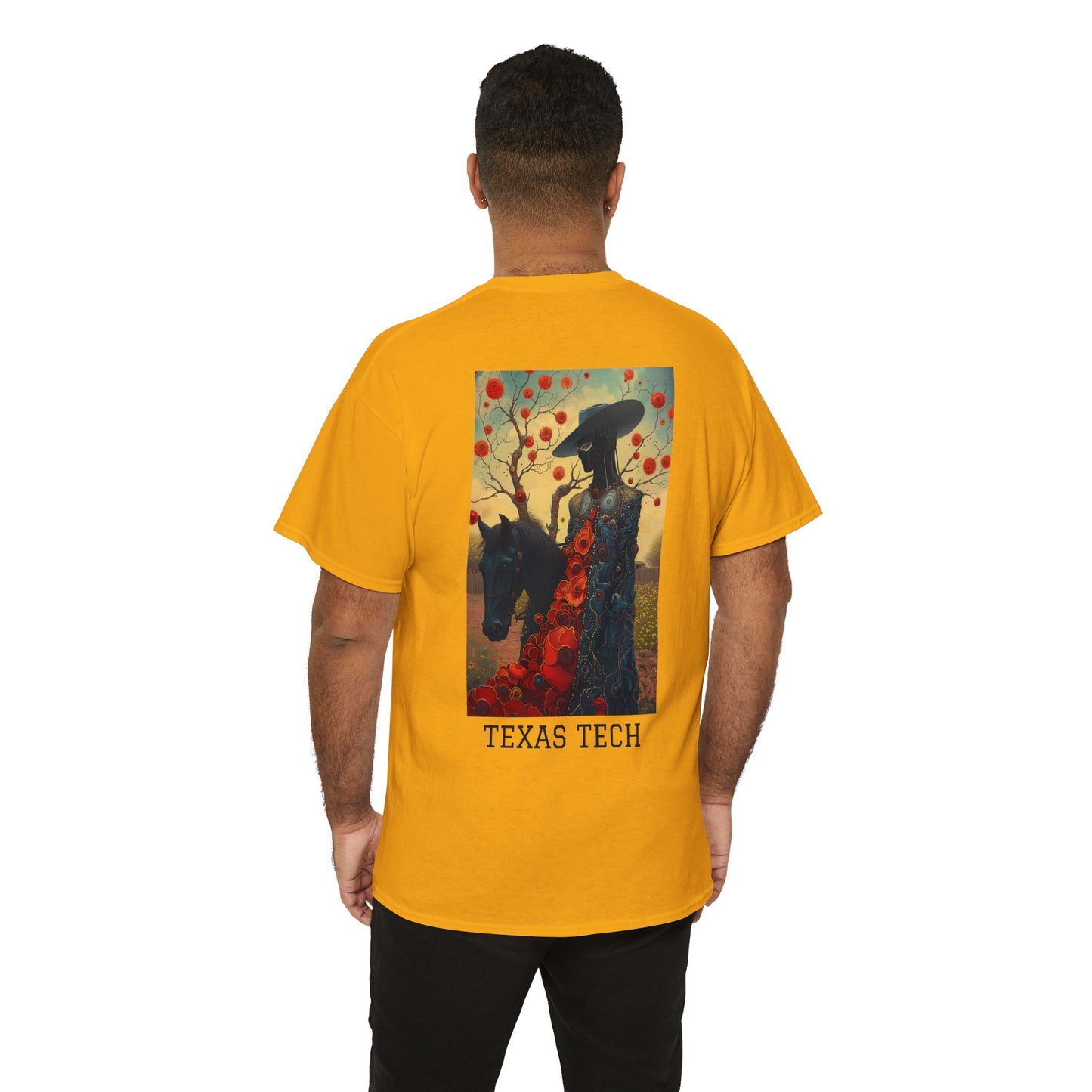 Texas Tech 03B - Unisex Heavy Cotton Tee - Image on the Back