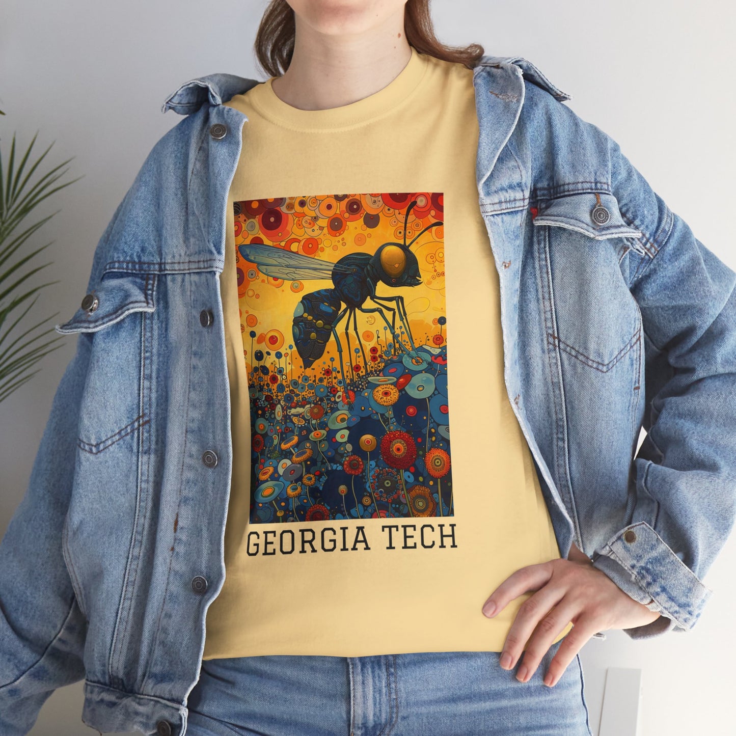 Georgia Tech 01F - Unisex Heavy Cotton Tee - Image on the Front
