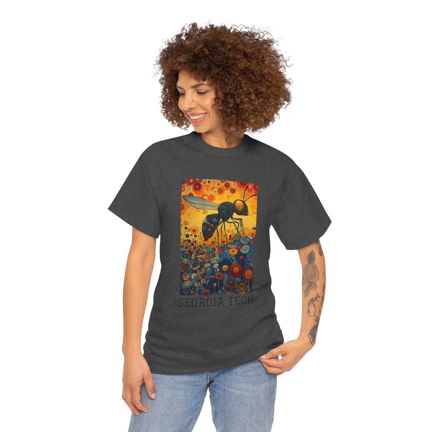 Georgia Tech 02F - Unisex Heavy Cotton Tee - Image on the Front
