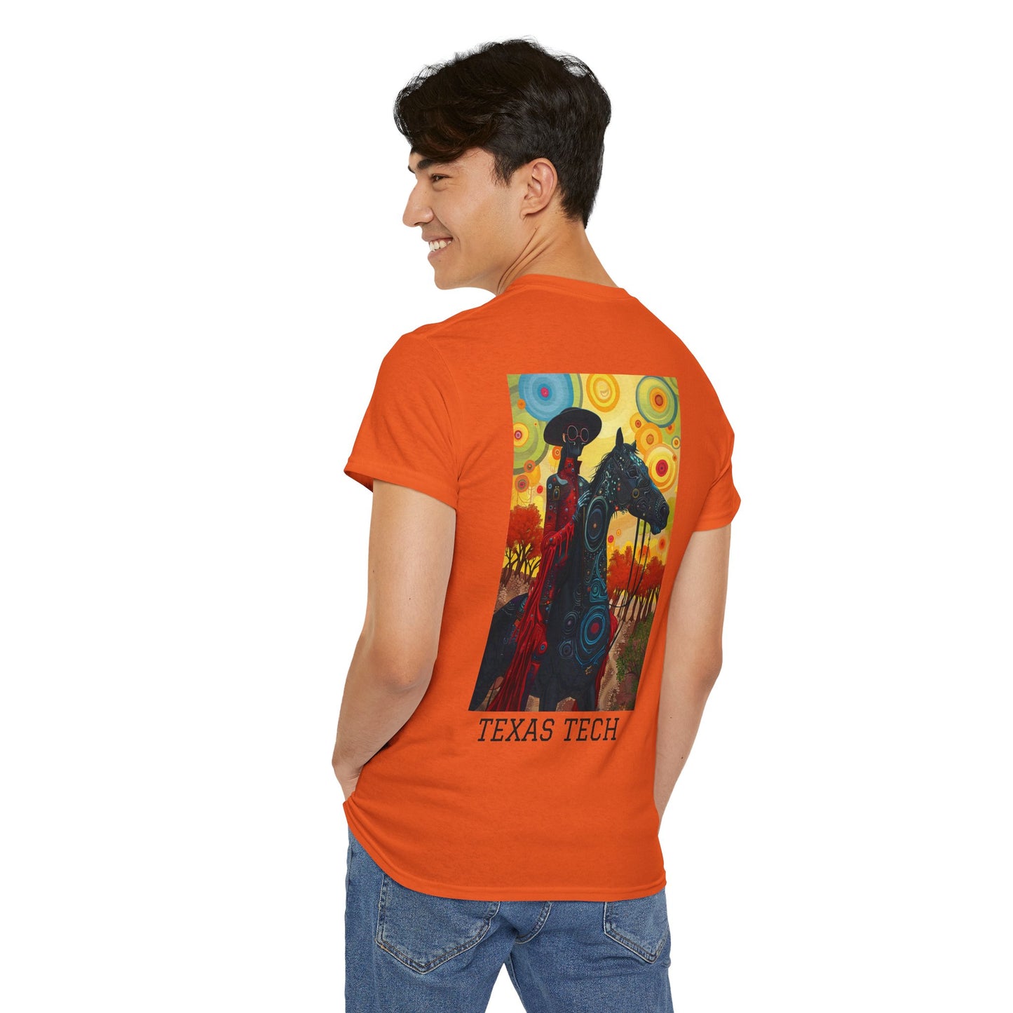 Texas Tech 02B - Unisex Heavy Cotton Tee - Image on the Back