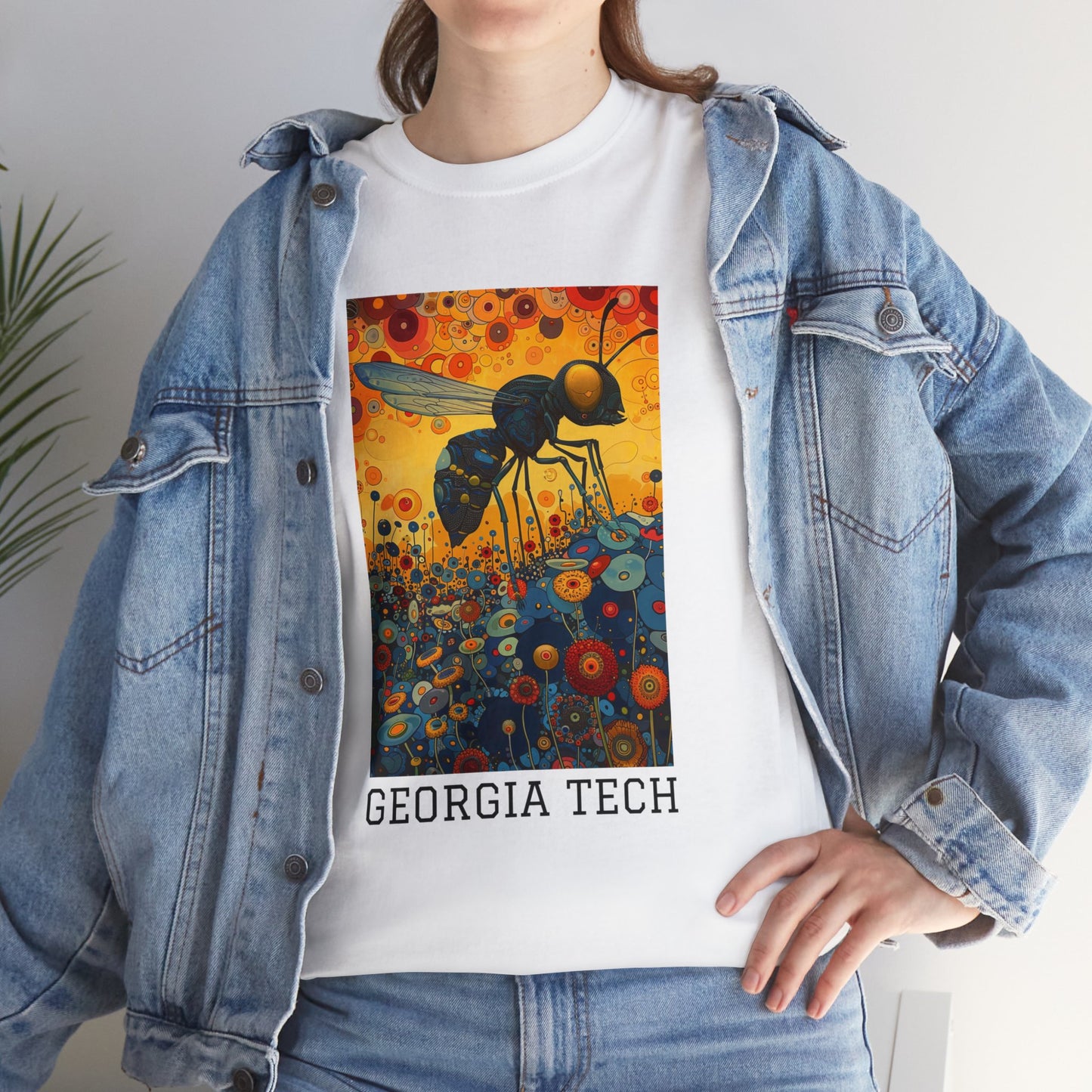 Georgia Tech 01F - Unisex Heavy Cotton Tee - Image on the Front