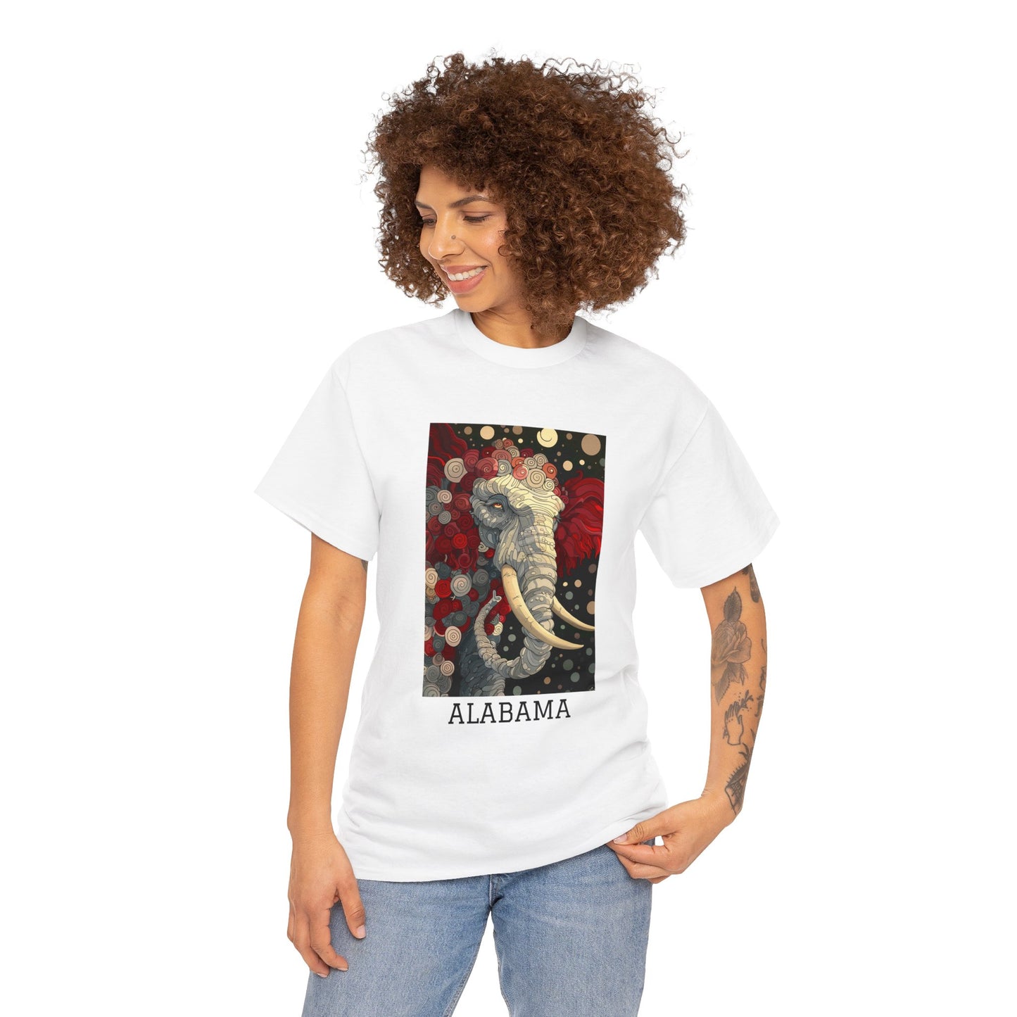 Alabama 01F - Unisex Heavy Cotton Tee - Image on the Front