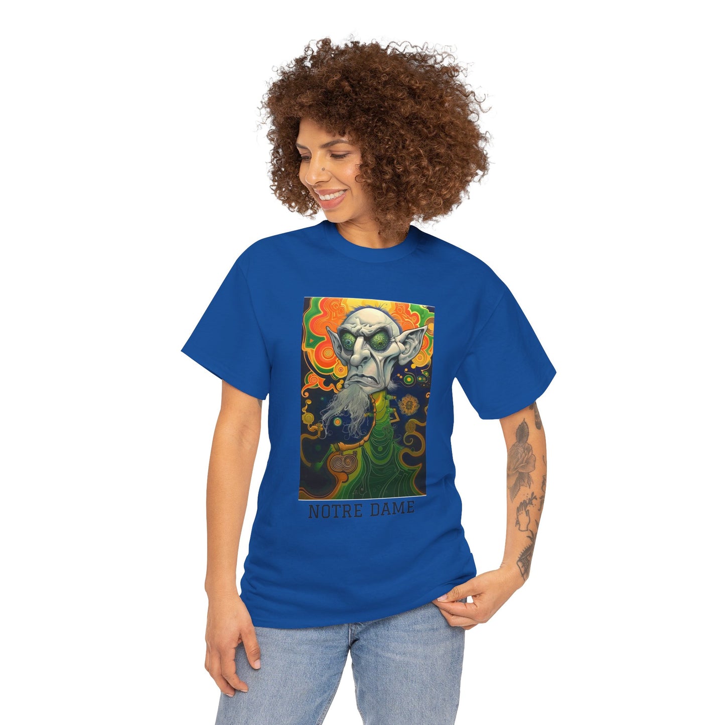 Notre Dame 03F - Unisex Heavy Cotton Tee - Image on the Front