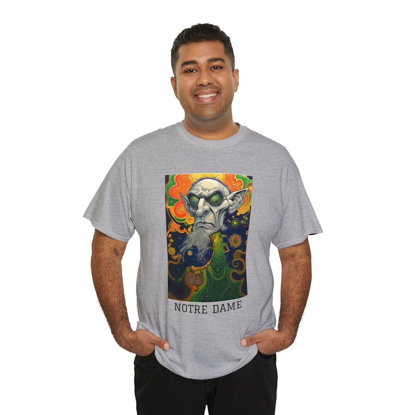 Notre Dame 03F - Unisex Heavy Cotton Tee - Image on the Front