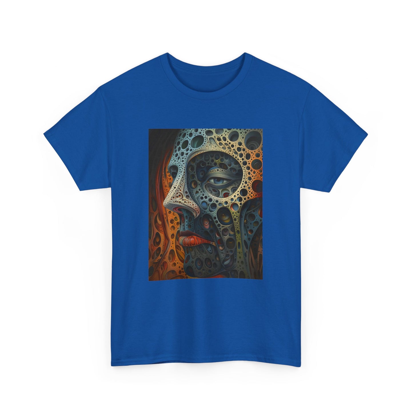 Face 01F - Unisex Heavy Cotton Tee - Image on the Front