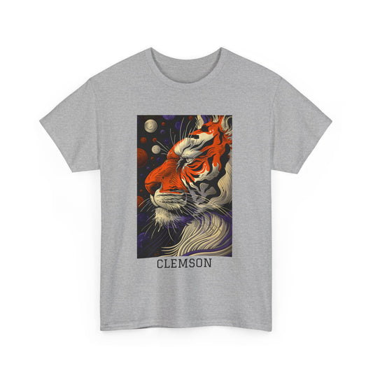 Clemson 02F - Unisex Heavy Cotton Tee - Image on the Front