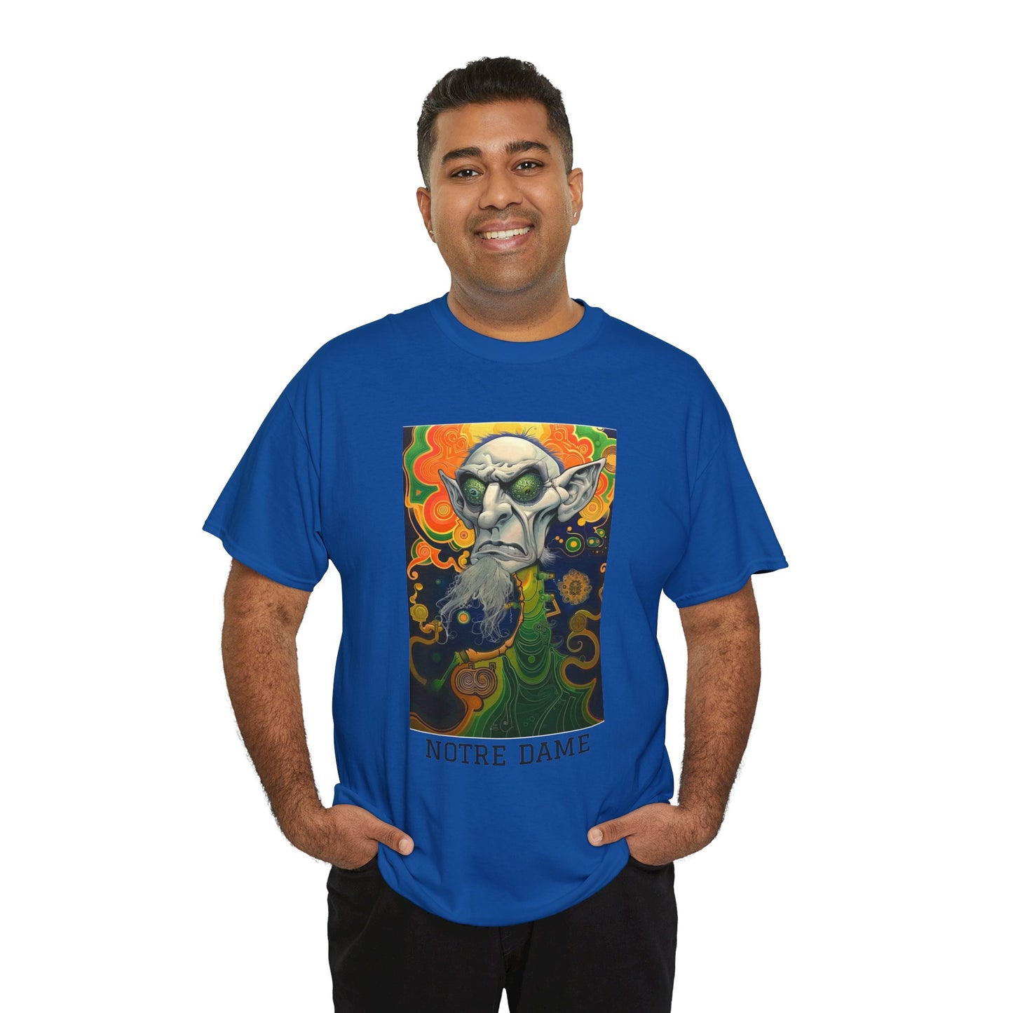 Notre Dame 03F - Unisex Heavy Cotton Tee - Image on the Front