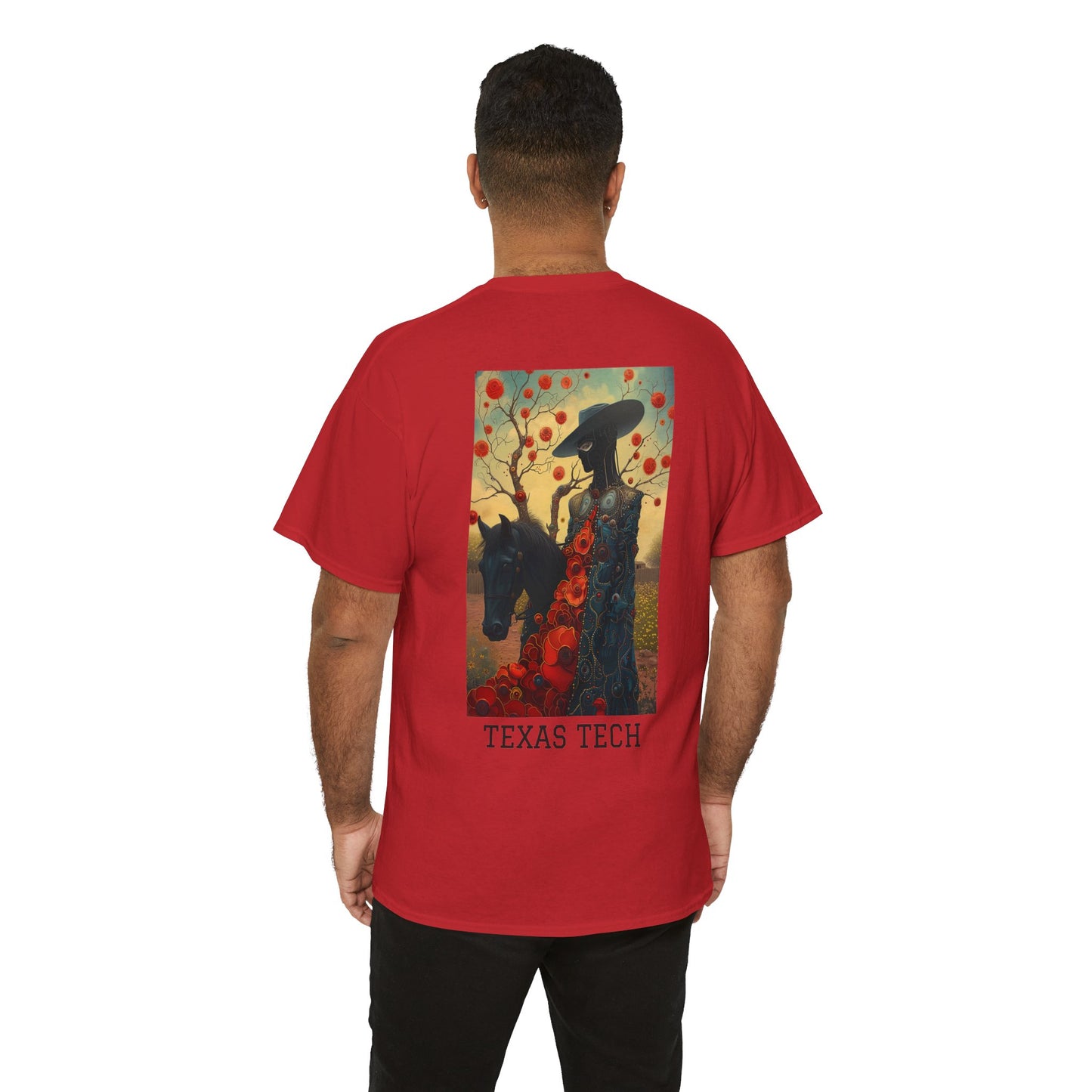 Texas Tech 03B - Unisex Heavy Cotton Tee - Image on the Back