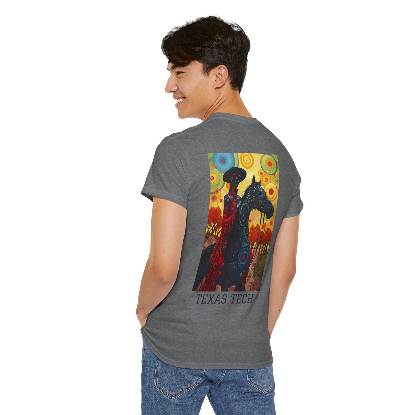 Texas Tech 02B - Unisex Heavy Cotton Tee - Image on the Back