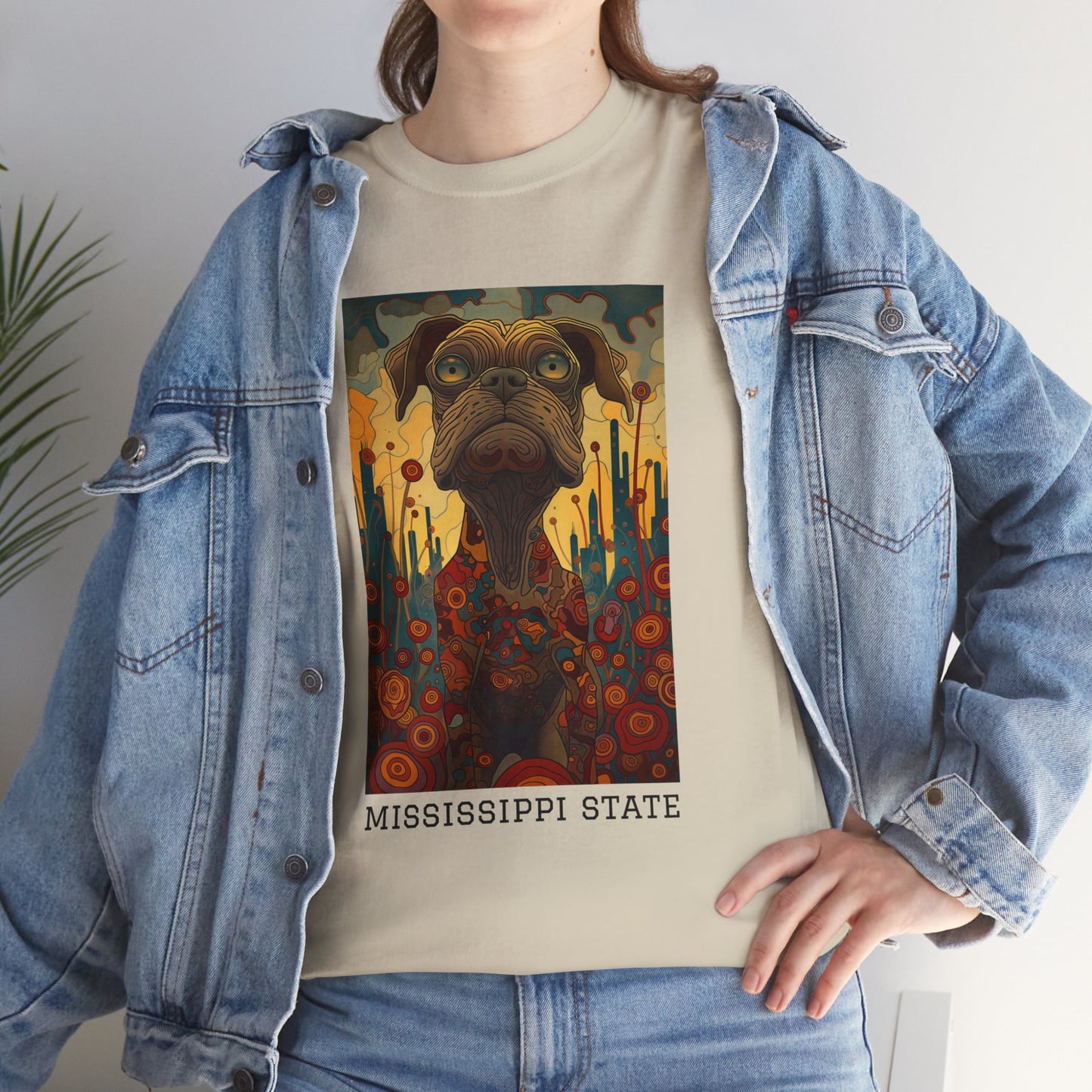 Mississippi State 01F - Unisex Heavy Cotton Tee - Image on the Front