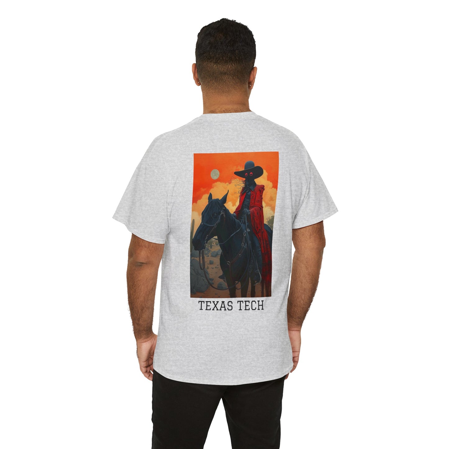 Texas Tech 01B - Unisex Heavy Cotton Tee - Image on the Back