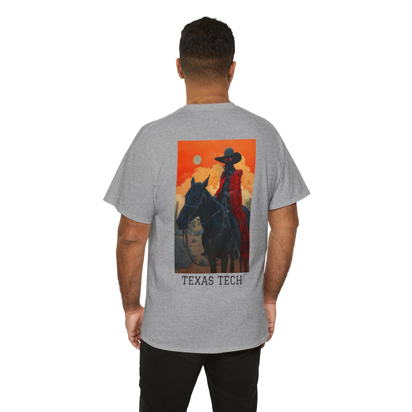 Texas Tech 01B - Unisex Heavy Cotton Tee - Image on the Back