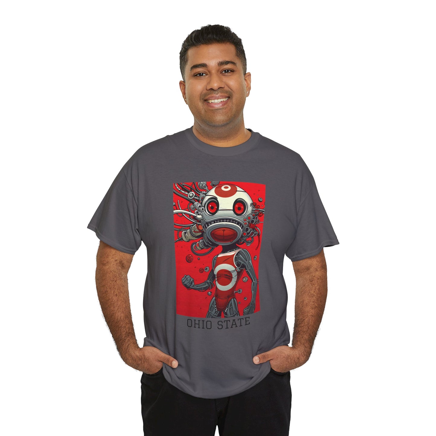 Ohio State 01F - Unisex Heavy Cotton Tee - Image on the Front