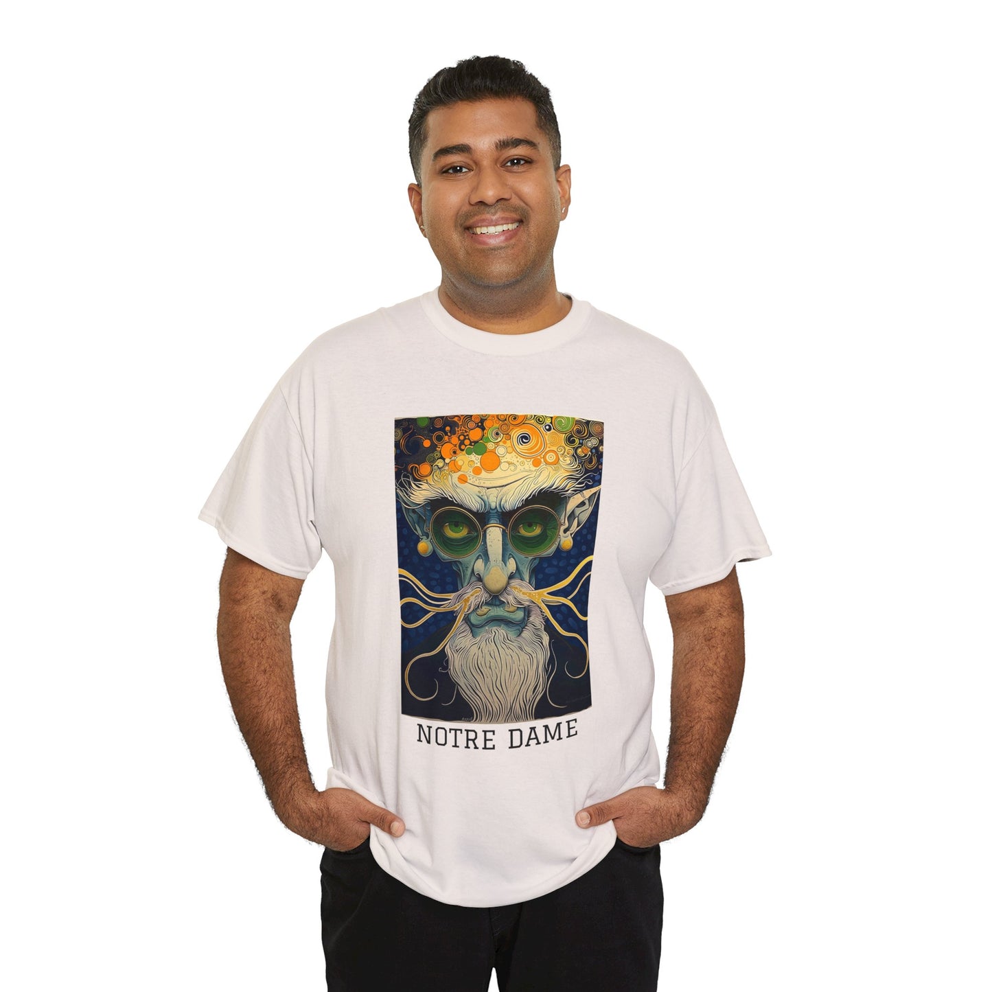 Notre Dame 02F - Unisex Heavy Cotton Tee - Image on the Front