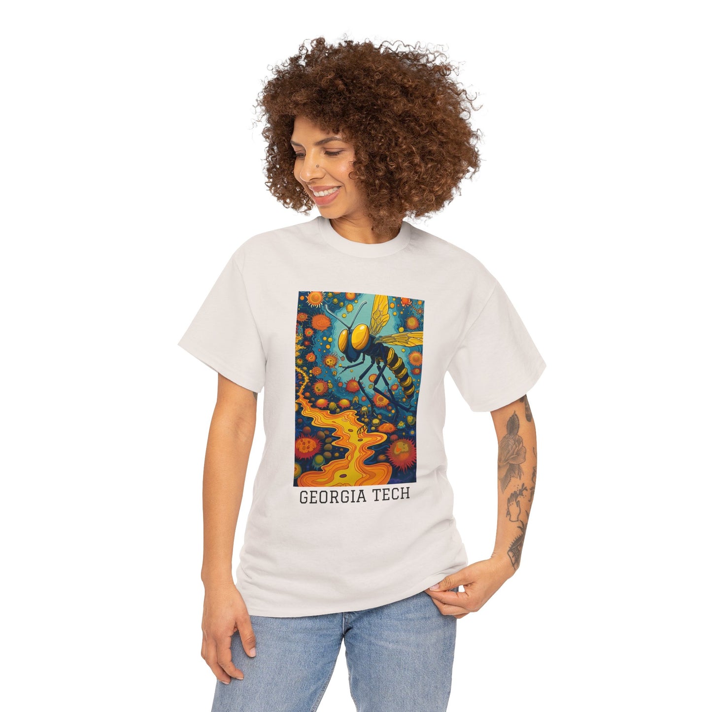 Georgia Tech 03F - Unisex Heavy Cotton Tee - Image on the Front