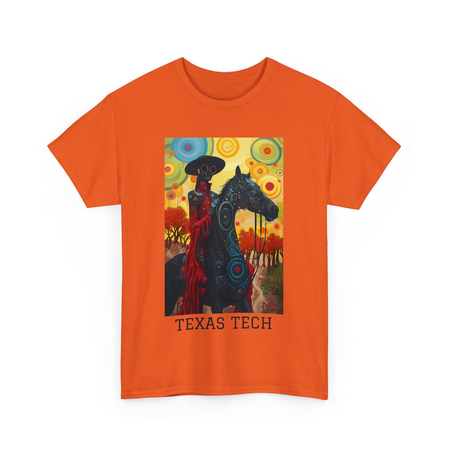 Texas Tech 02F - Unisex Heavy Cotton Tee - Image on the Front
