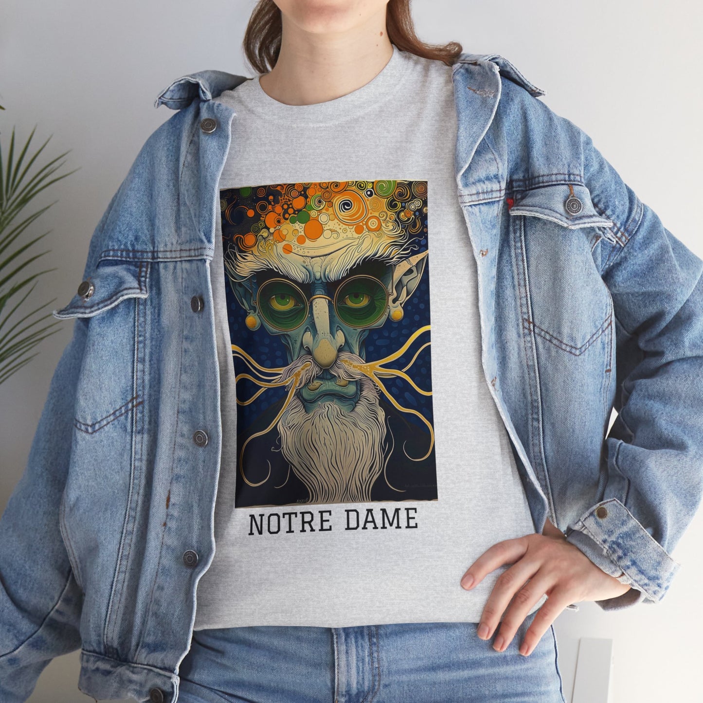 Notre Dame 02F - Unisex Heavy Cotton Tee - Image on the Front